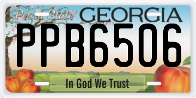 GA license plate PPB6506