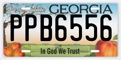 GA license plate PPB6556