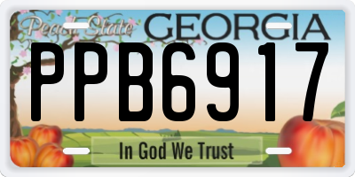 GA license plate PPB6917