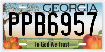 GA license plate PPB6957