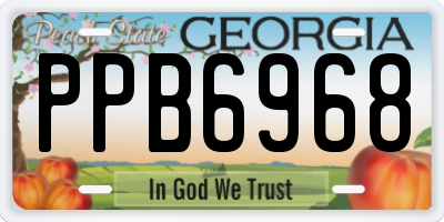 GA license plate PPB6968