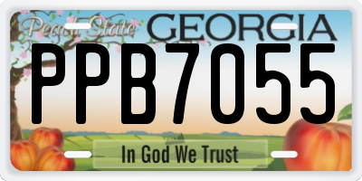 GA license plate PPB7055