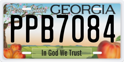 GA license plate PPB7084