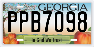 GA license plate PPB7098