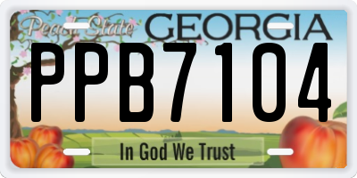 GA license plate PPB7104