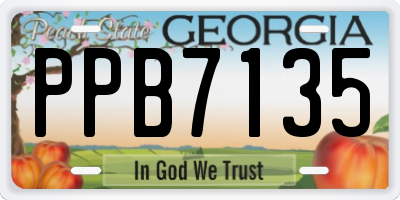 GA license plate PPB7135