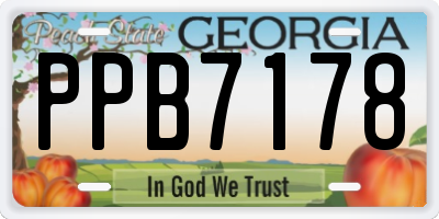 GA license plate PPB7178