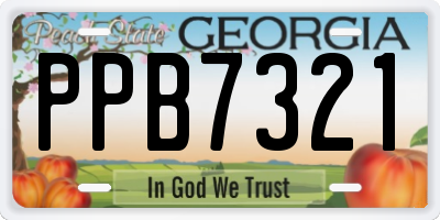 GA license plate PPB7321