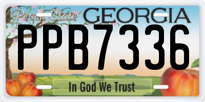 GA license plate PPB7336