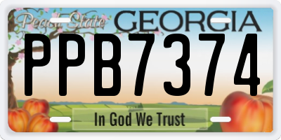 GA license plate PPB7374