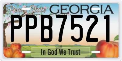 GA license plate PPB7521