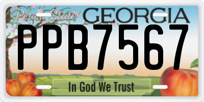 GA license plate PPB7567