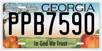 GA license plate PPB7590