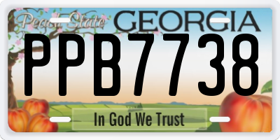 GA license plate PPB7738