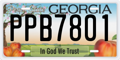 GA license plate PPB7801