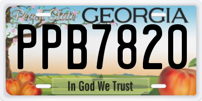 GA license plate PPB7820