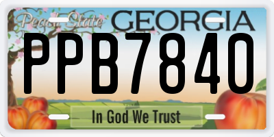 GA license plate PPB7840