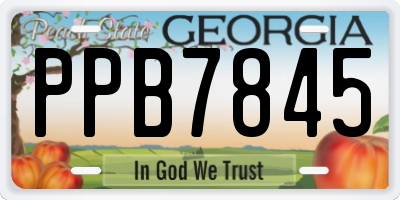 GA license plate PPB7845