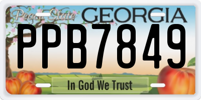 GA license plate PPB7849