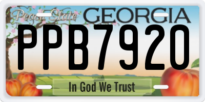 GA license plate PPB7920