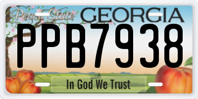 GA license plate PPB7938