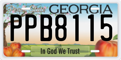 GA license plate PPB8115
