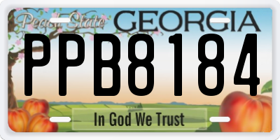 GA license plate PPB8184