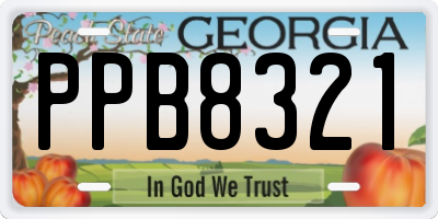 GA license plate PPB8321