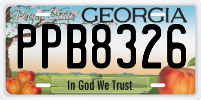 GA license plate PPB8326