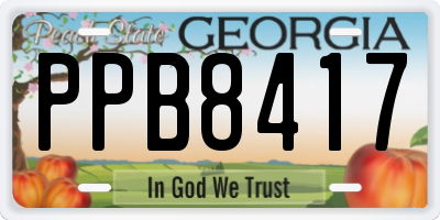 GA license plate PPB8417