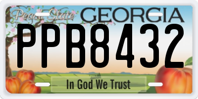 GA license plate PPB8432