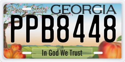 GA license plate PPB8448