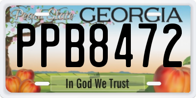 GA license plate PPB8472