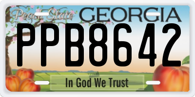 GA license plate PPB8642