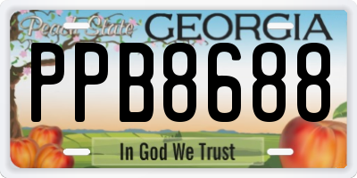 GA license plate PPB8688