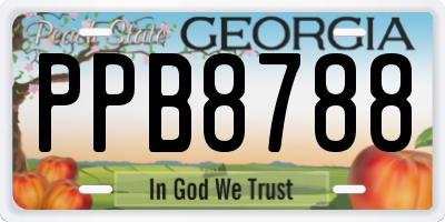 GA license plate PPB8788