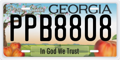 GA license plate PPB8808