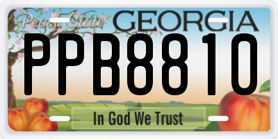 GA license plate PPB8810