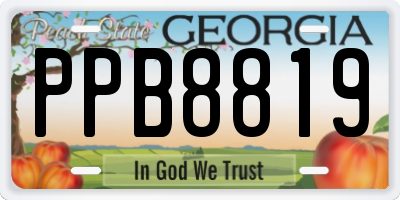 GA license plate PPB8819