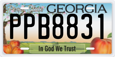 GA license plate PPB8831