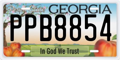 GA license plate PPB8854
