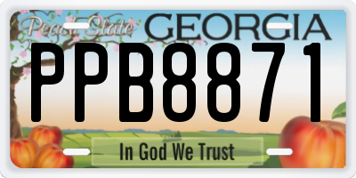 GA license plate PPB8871