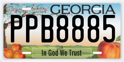GA license plate PPB8885
