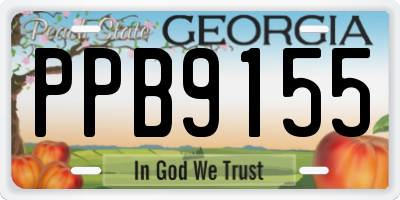 GA license plate PPB9155