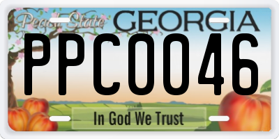 GA license plate PPC0046