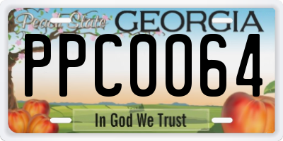 GA license plate PPC0064