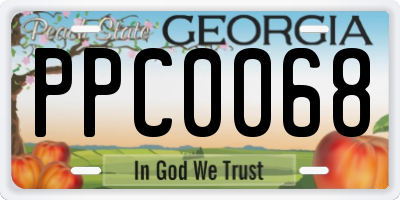 GA license plate PPC0068