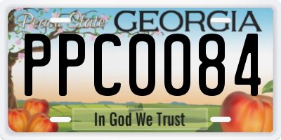 GA license plate PPC0084