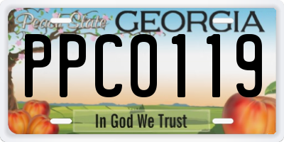 GA license plate PPC0119