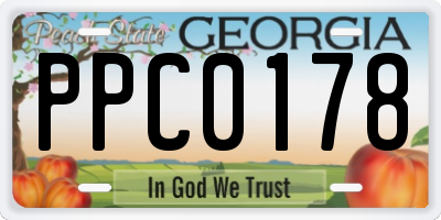 GA license plate PPC0178